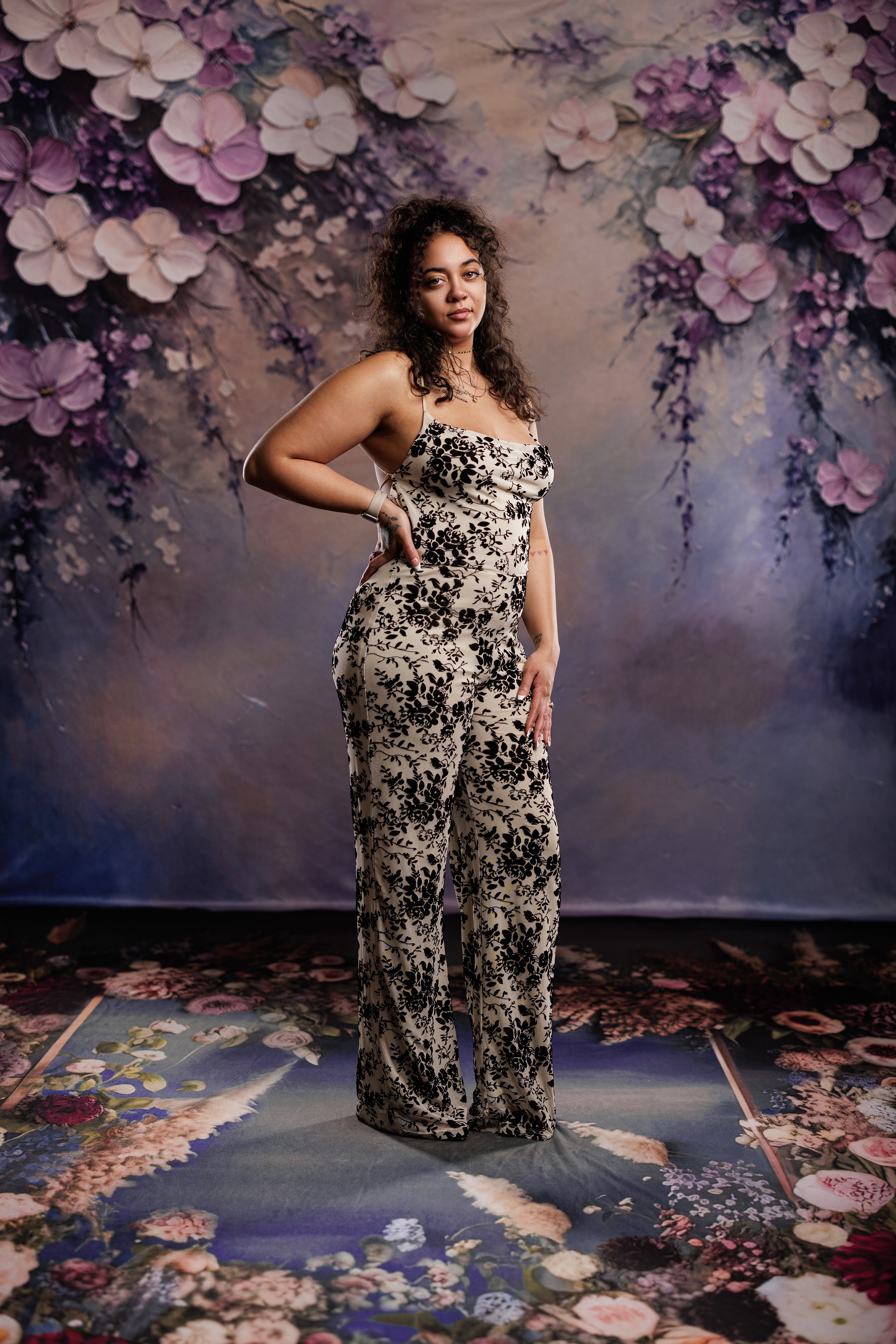 Kate Fine Art Purple Floral Backdrop Designed by Emetselch