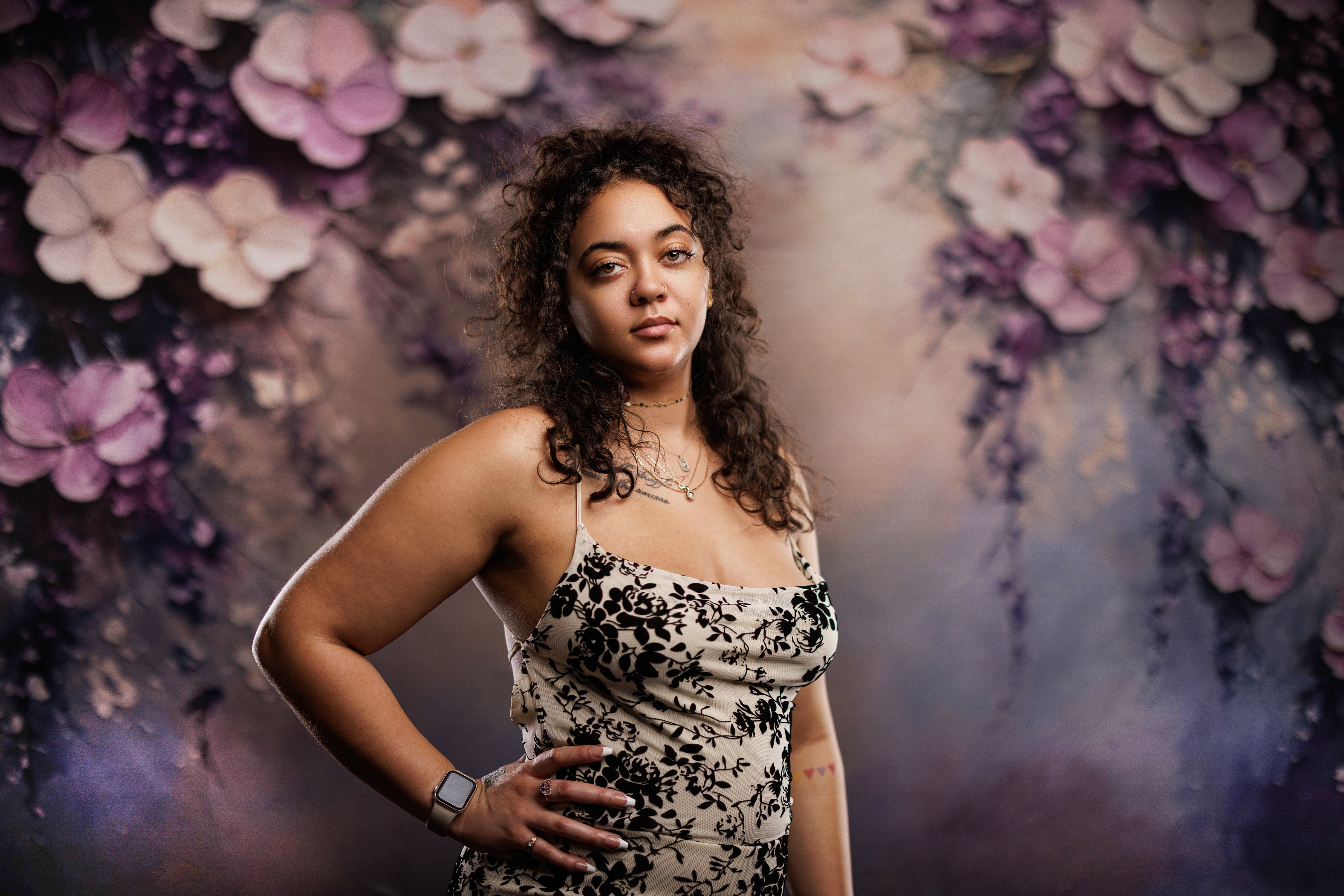 Kate Fine Art Purple Floral Backdrop Designed by Emetselch