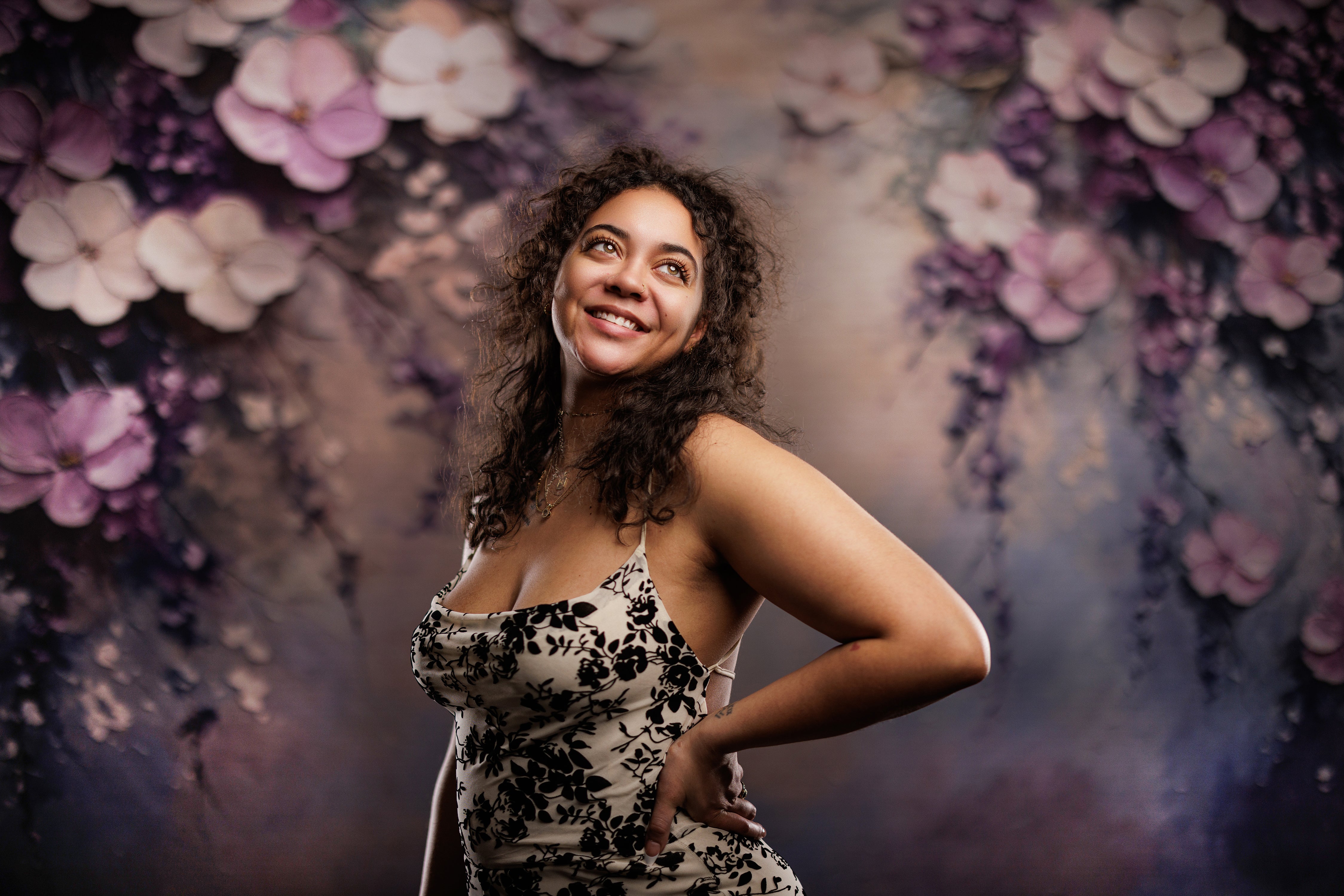 Kate Fine Art Purple Floral Backdrop Designed by Emetselch
