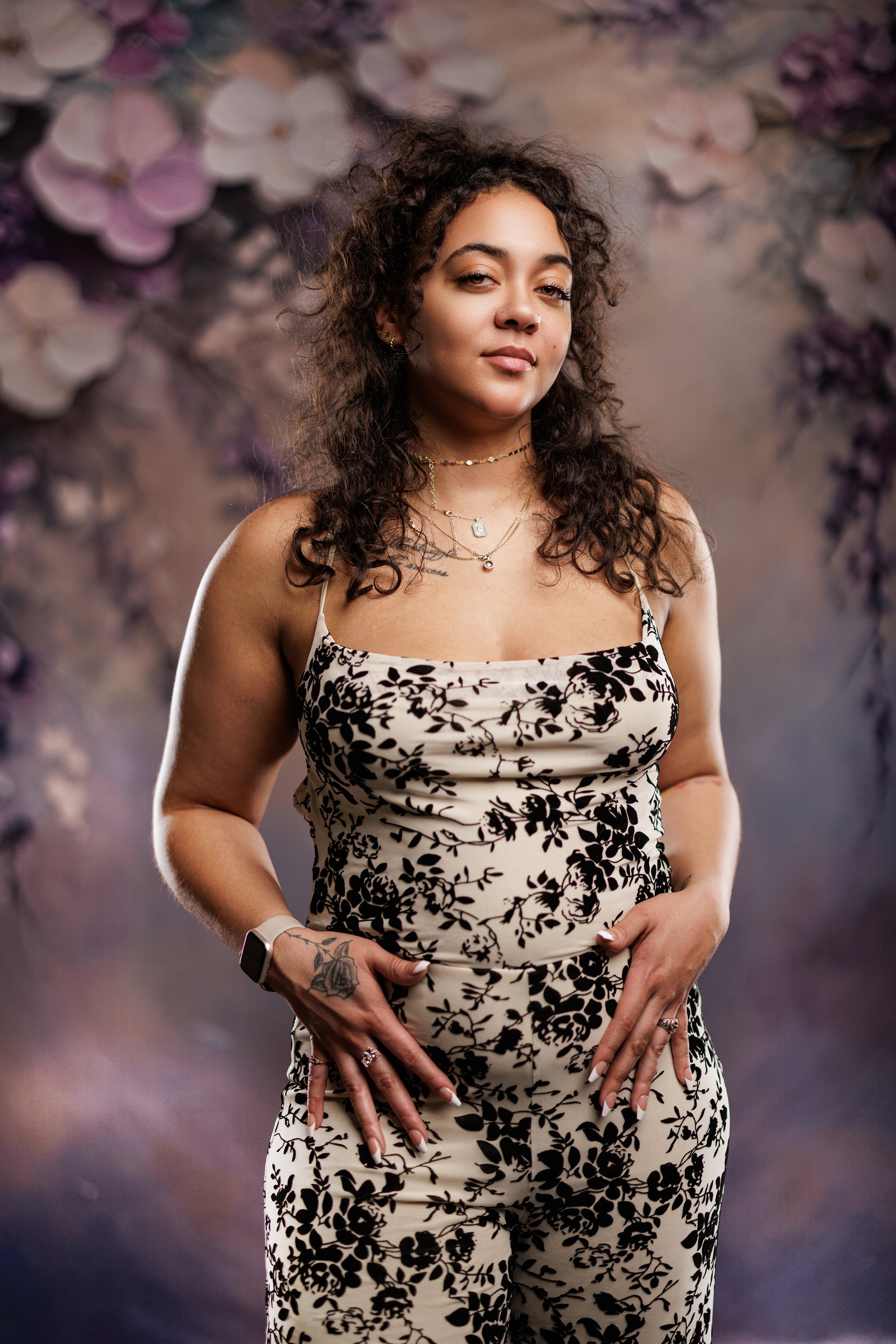 Kate Fine Art Purple Floral Backdrop Designed by Emetselch