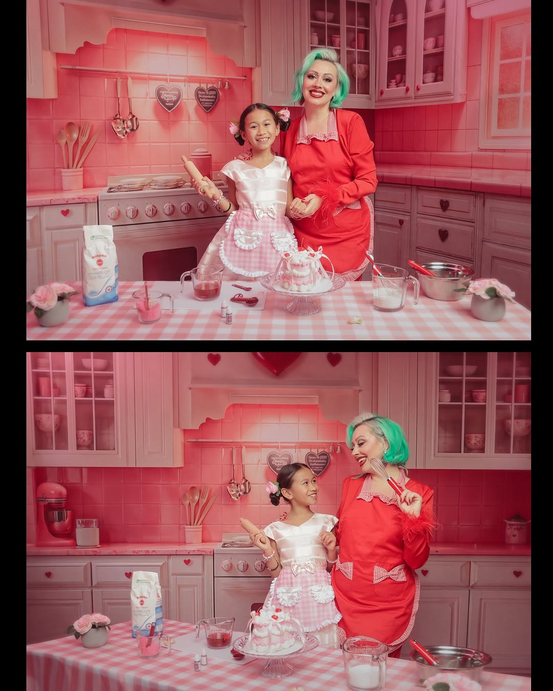 Kate Pink Valentine's Day Kitchen Room Set(8ftx8ft&10ftx8ft&8ftx10ft) - Kate Backdrop AU