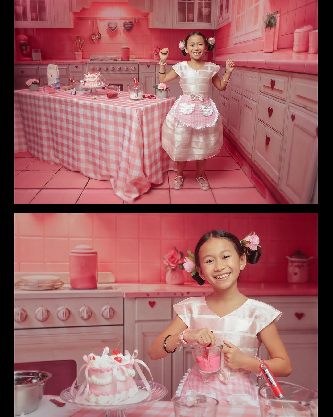 Kate Pink Valentine's Day Kitchen Room Set(8ftx8ft&10ftx8ft&8ftx10ft) - Kate Backdrop AU