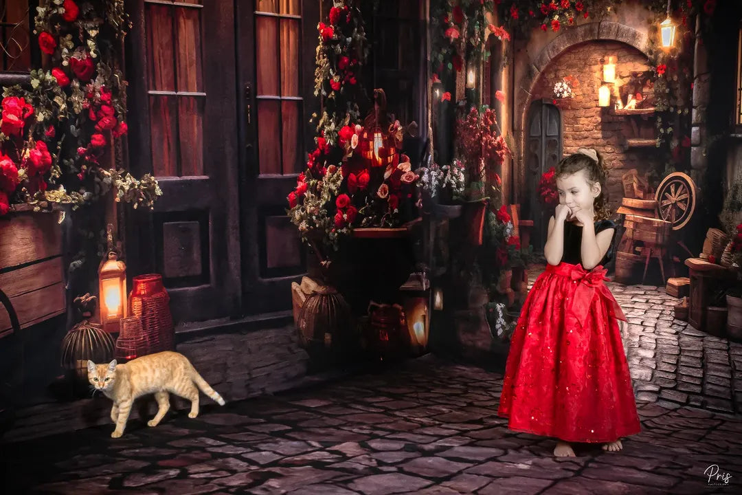 Kate Valentine's Day Rose Street Room Set(8ftx8ft&10ftx8ft&8ftx10ft) - Kate Backdrop AU