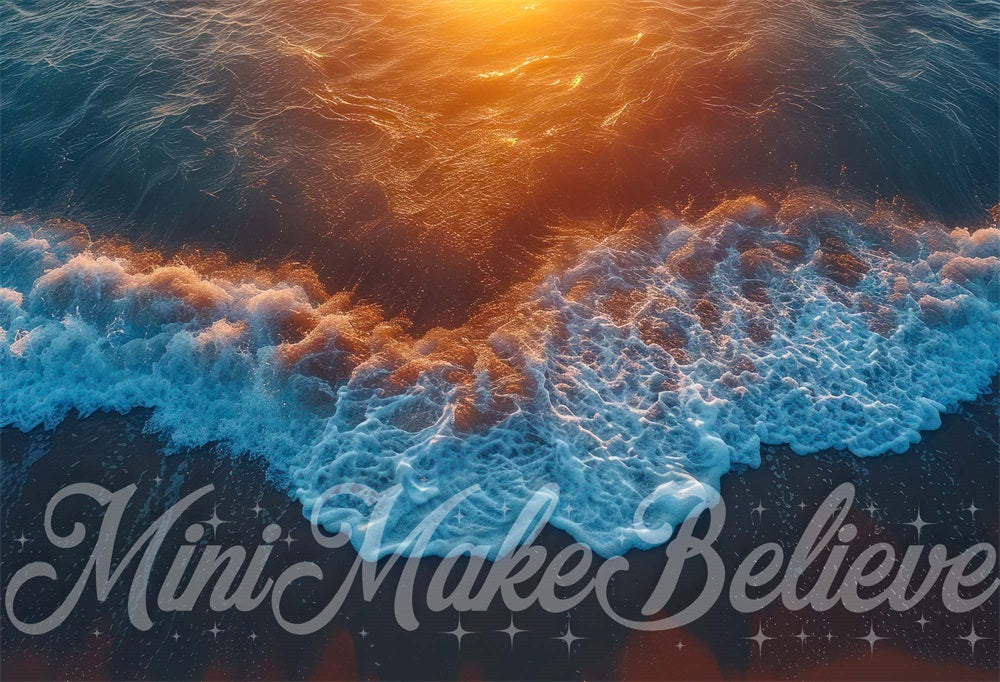 Kate Ocean Beach Wave Sunset Rubber Floor Mat designed by Mini MakeBelieve - Kate Backdrop AU