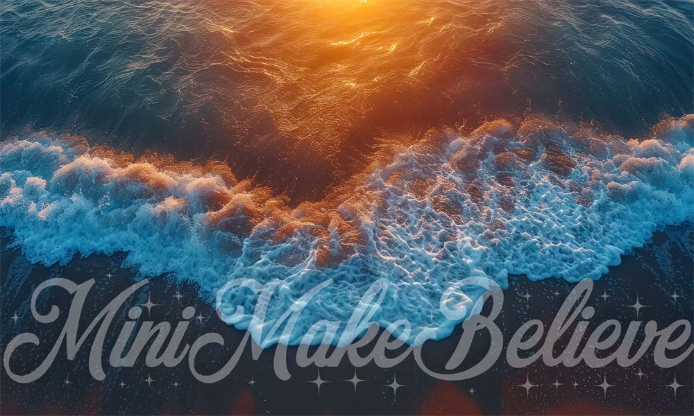 Kate Ocean Beach Wave Sunset Rubber Floor Mat designed by Mini MakeBelieve - Kate Backdrop AU