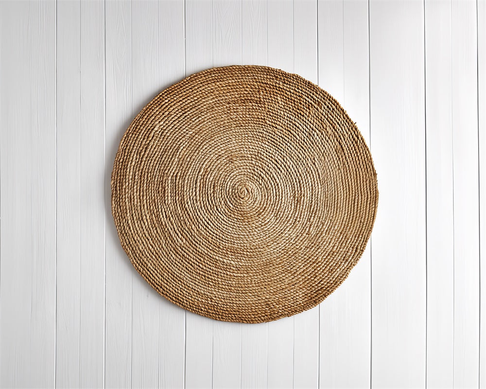 Kate Newborn Natural Woven Circle Rug Rubber Floor Mat Designed by Mini MakeBelieve - Kate Backdrop AU