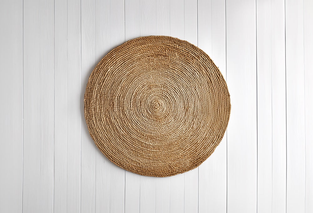 Kate Newborn Natural Woven Circle Rug Rubber Floor Mat Designed by Mini MakeBelieve - Kate Backdrop AU