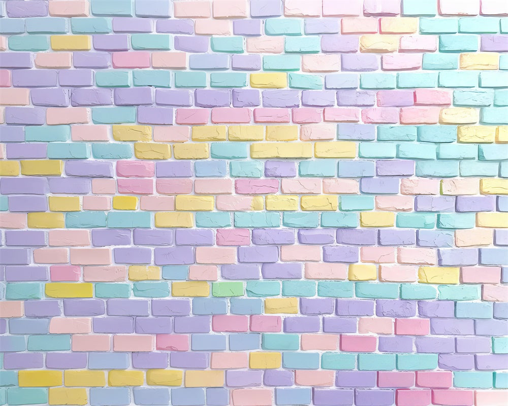 Kate Candy Colored Brick Wall Rubber Floor Mat Designed by Mini MakeBelieve - Kate Backdrop AU