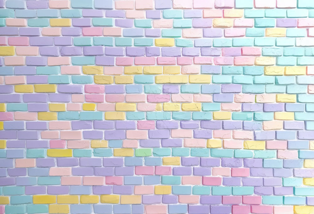 Kate Candy Colored Brick Wall Rubber Floor Mat Designed by Mini MakeBelieve - Kate Backdrop AU