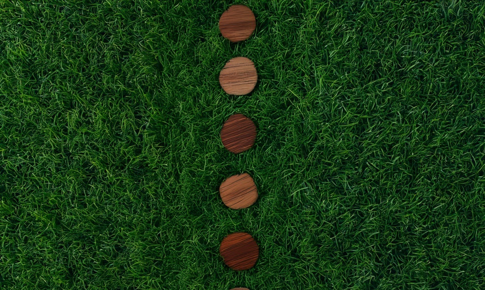 Kate Spring Grass Wood Path Rubber Floor Mat Designed by Mini MakeBelieve