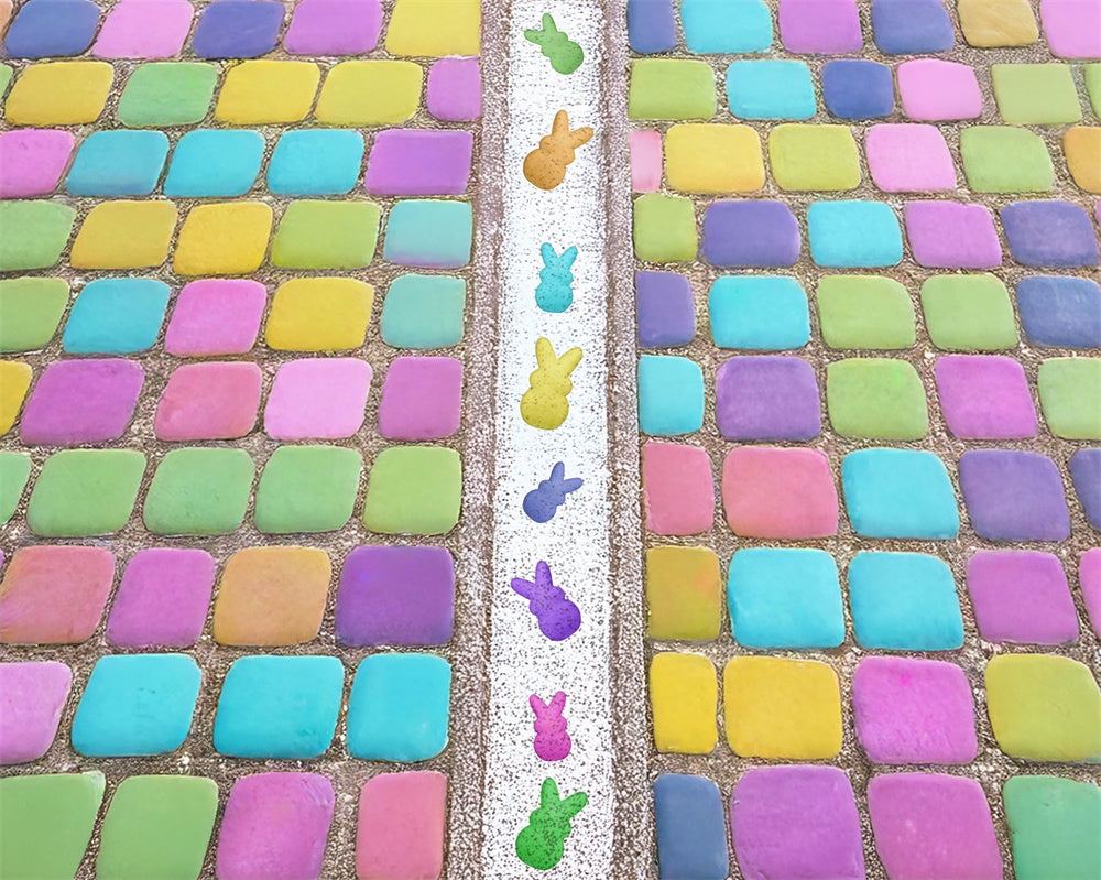 Kate Colored Squares Rubber Floor Mat Designed by Mini MakeBelieve - Kate Backdrop AU