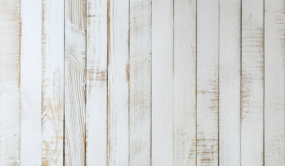Kate Retro White Rustic Wood Rubber Floor Mat designed by Mandy Ringe Photography