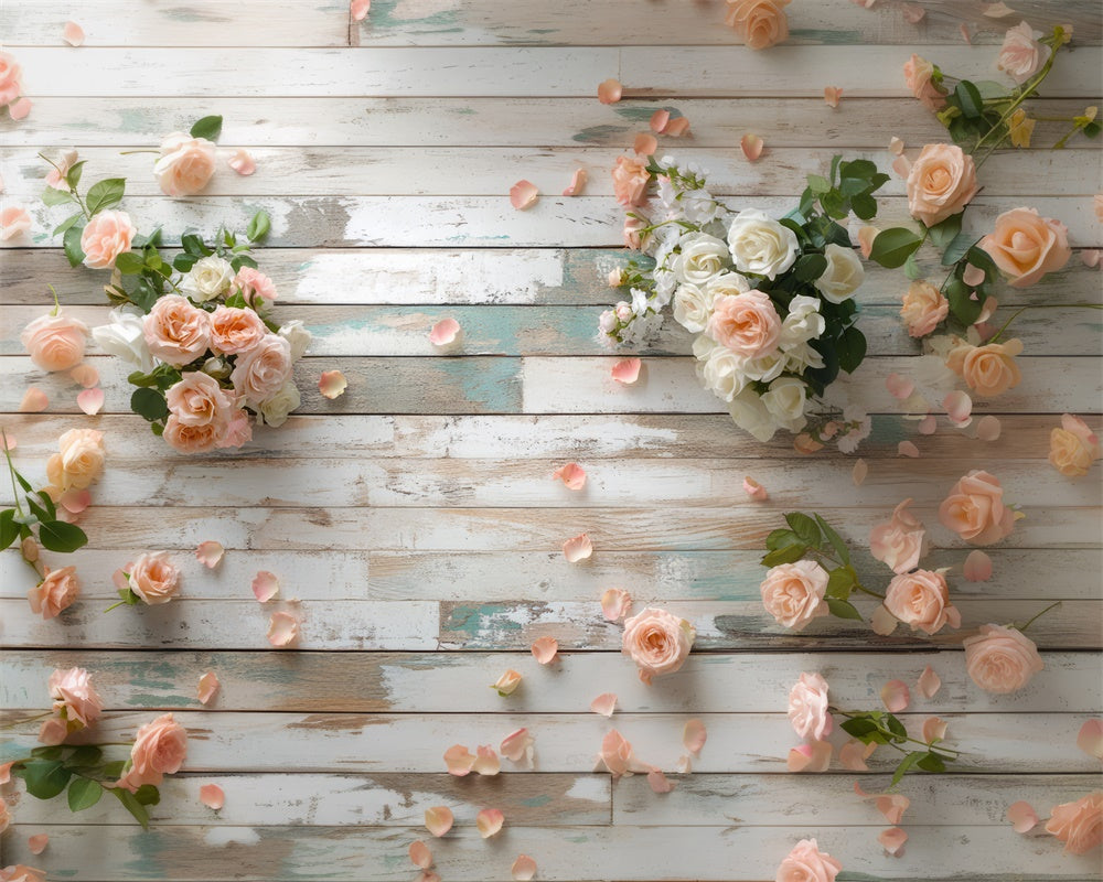 Kate Spring Pink Roses Rubber Floor Mat designed by Mini MakeBelieve - Kate Backdrop AU