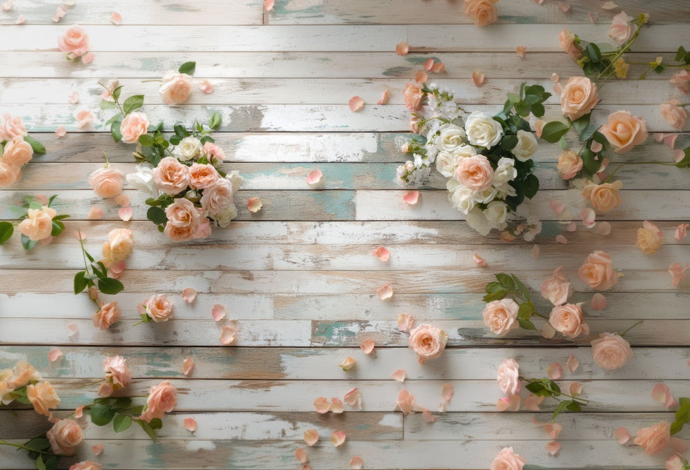 Kate Spring Pink Roses Rubber Floor Mat designed by Mini MakeBelieve - Kate Backdrop AU