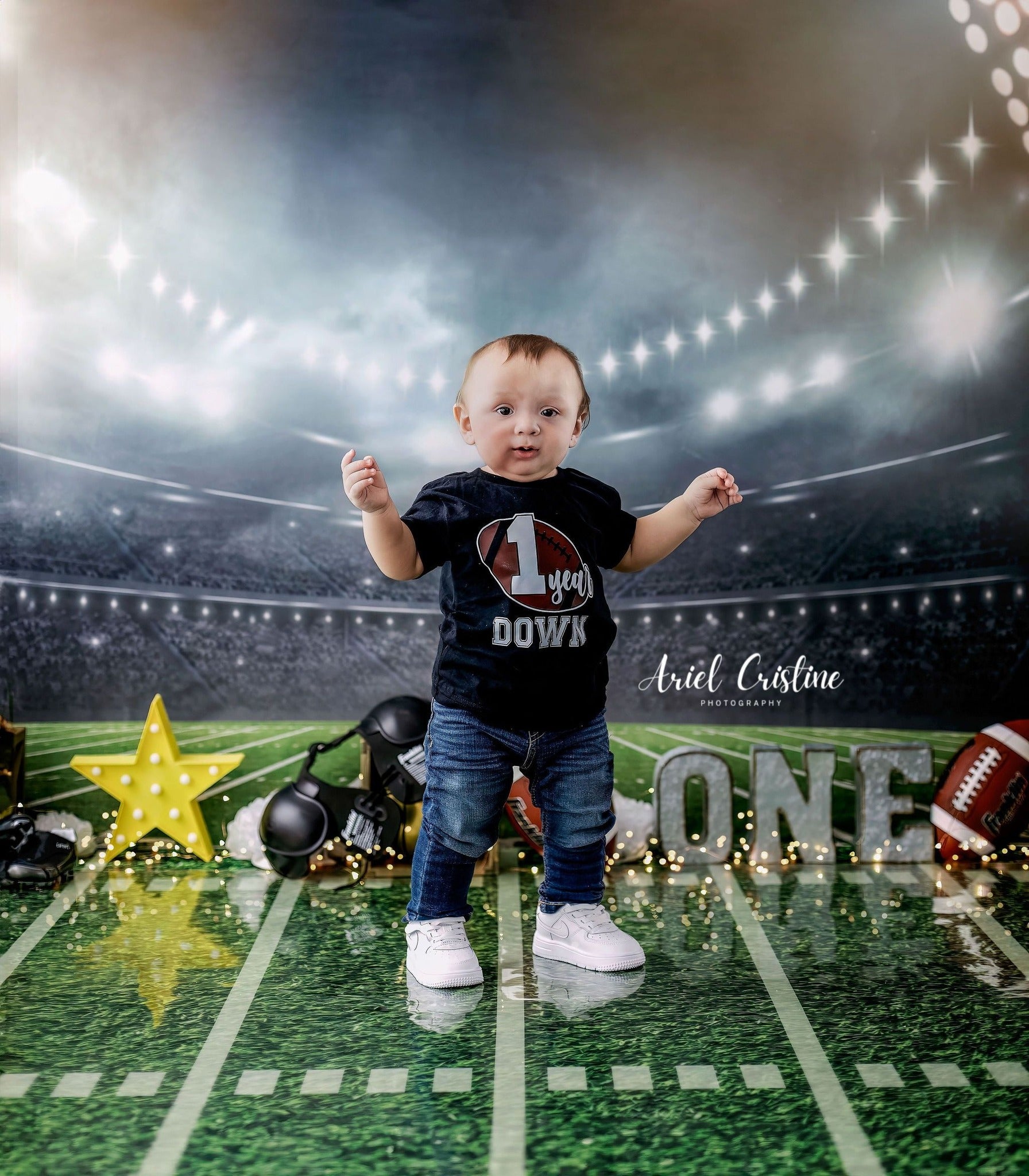 Kate Football Field Night Lights Sport Backdrop for Photography - Kate Backdrop AU