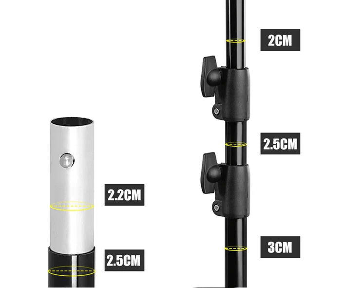 Kate Light-duty 6.5x6.5ft-10x10ft Black Aluminum Backdrop Stand (3cm Thick)