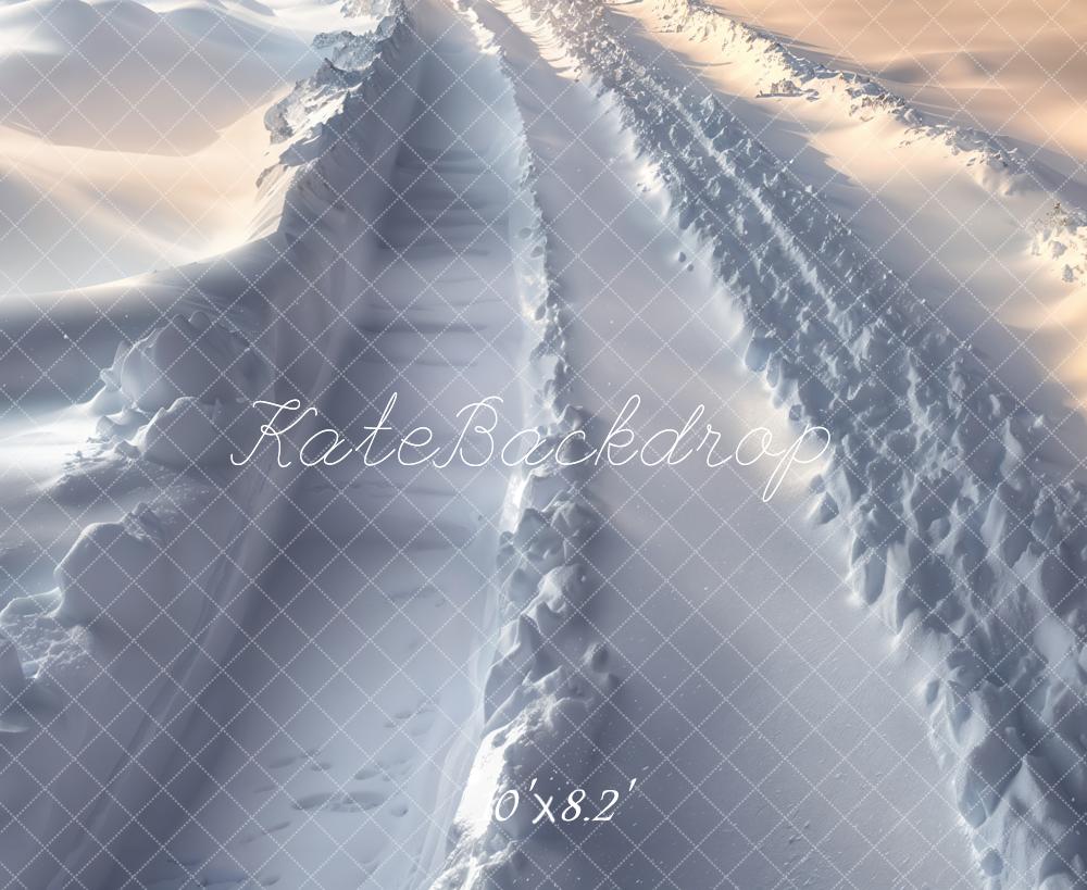 Kate Snow Tracks Winter Backdrop Designed by Kate Image - Kate Backdrop AU