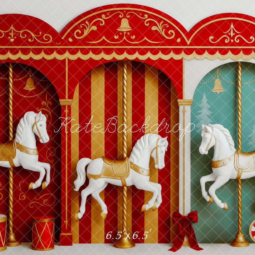 Kate Carousel Horses Circus Backdrop Designed by Patty Roberts - Kate Backdrop AU