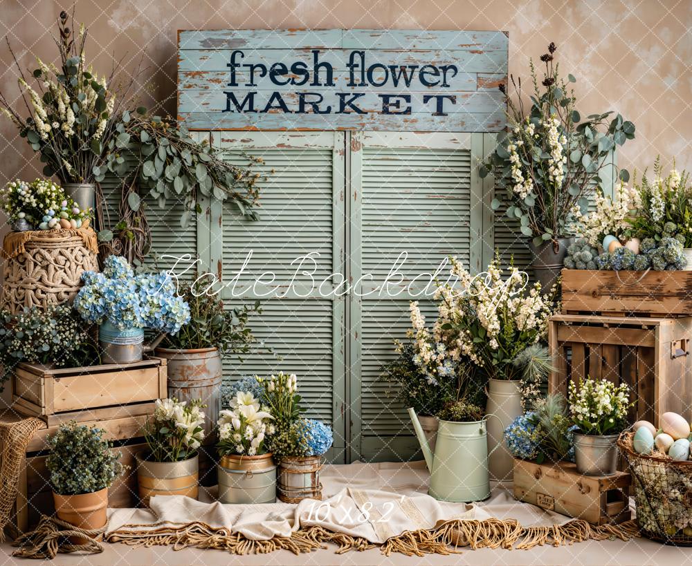 Kate Fresh Flower Market Easter Eggs Backdrop Designed by Emetselch
