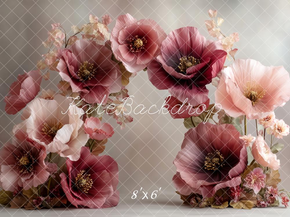 Kate Flower Arch Burgundy Pink Backdrop Designed by Patty Roberts