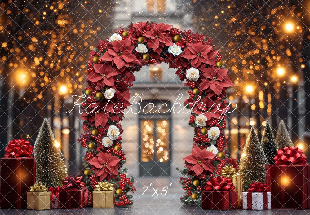 Kate Christmas Flower Arch Presents Backdrop Designed by Mini MakeBelieve - Kate Backdrop AU