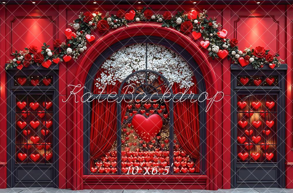 Kate Valentine Red Hearts Backdrop Designed by Mini MakeBelieve