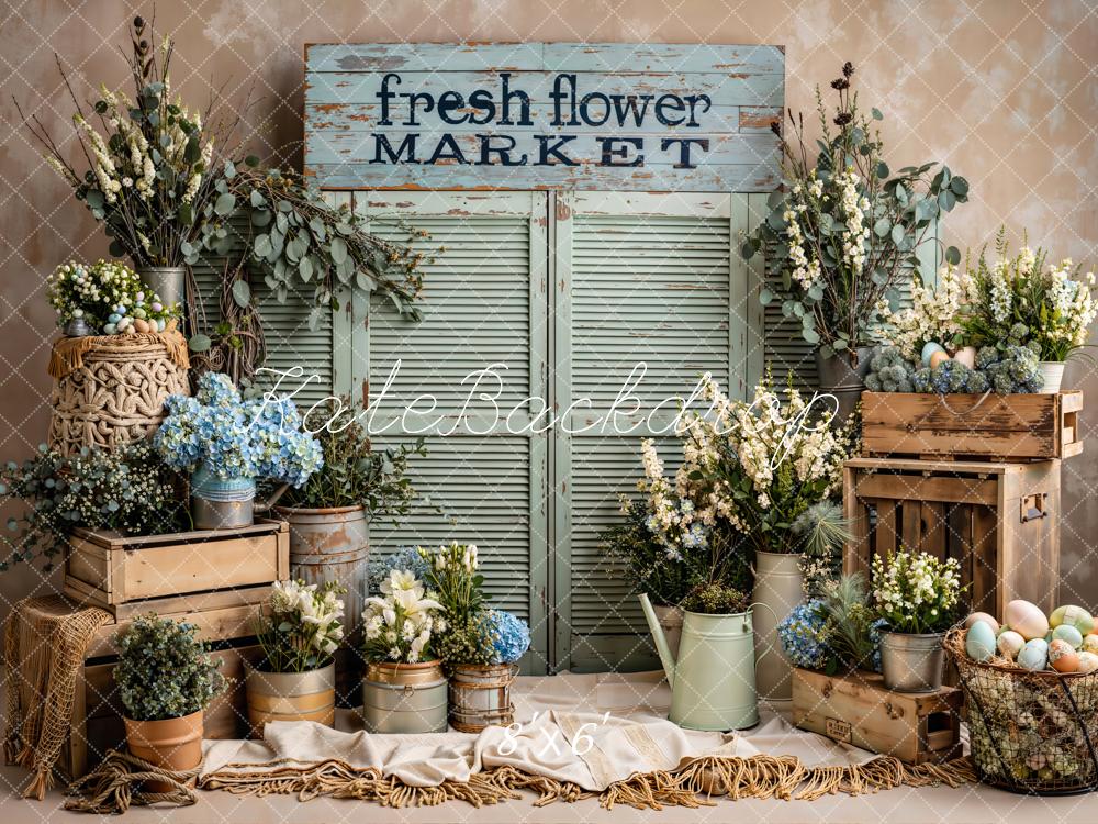 Kate Fresh Flower Market Easter Eggs Backdrop Designed by Emetselch