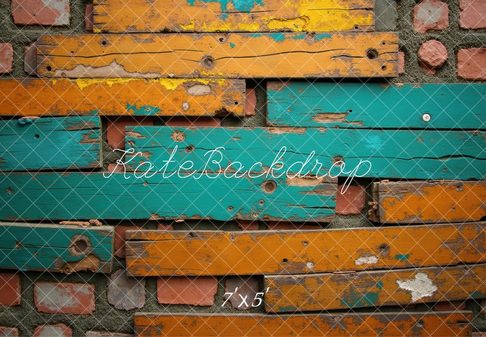 Kate Vintage Wall Brick Timber Backdrop Designed by Laura Bybee