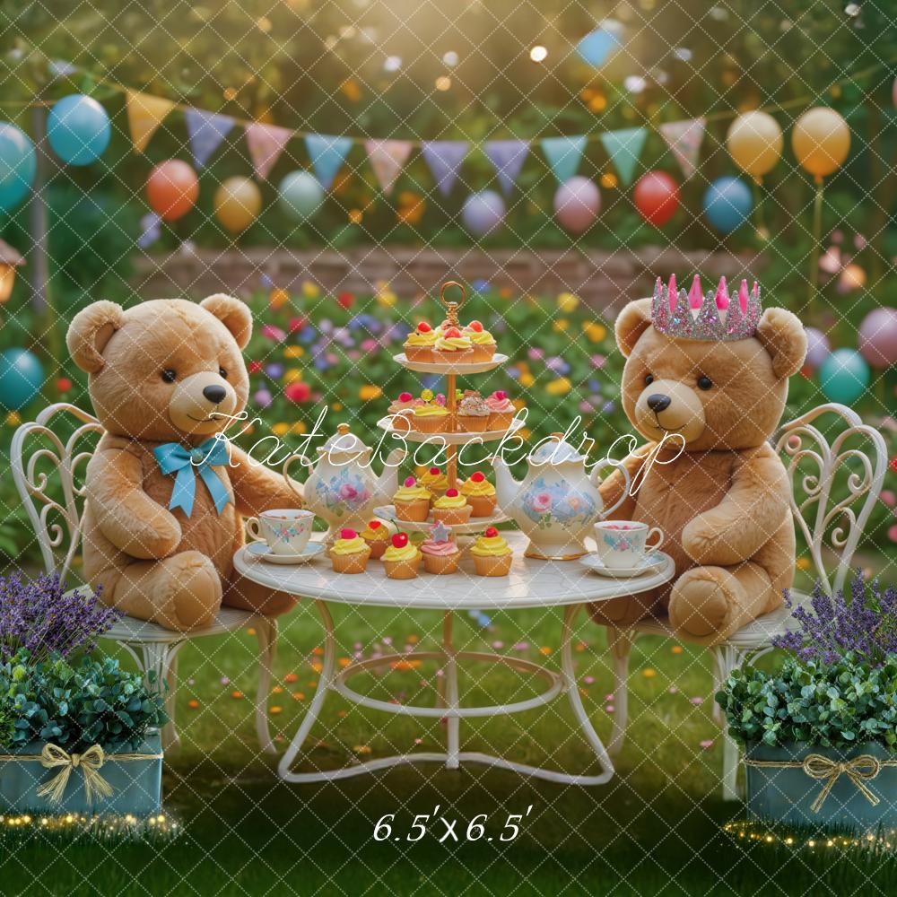 Kate Teddy Bear Tea Party Backdrop Designed by Mini MakeBelieve
