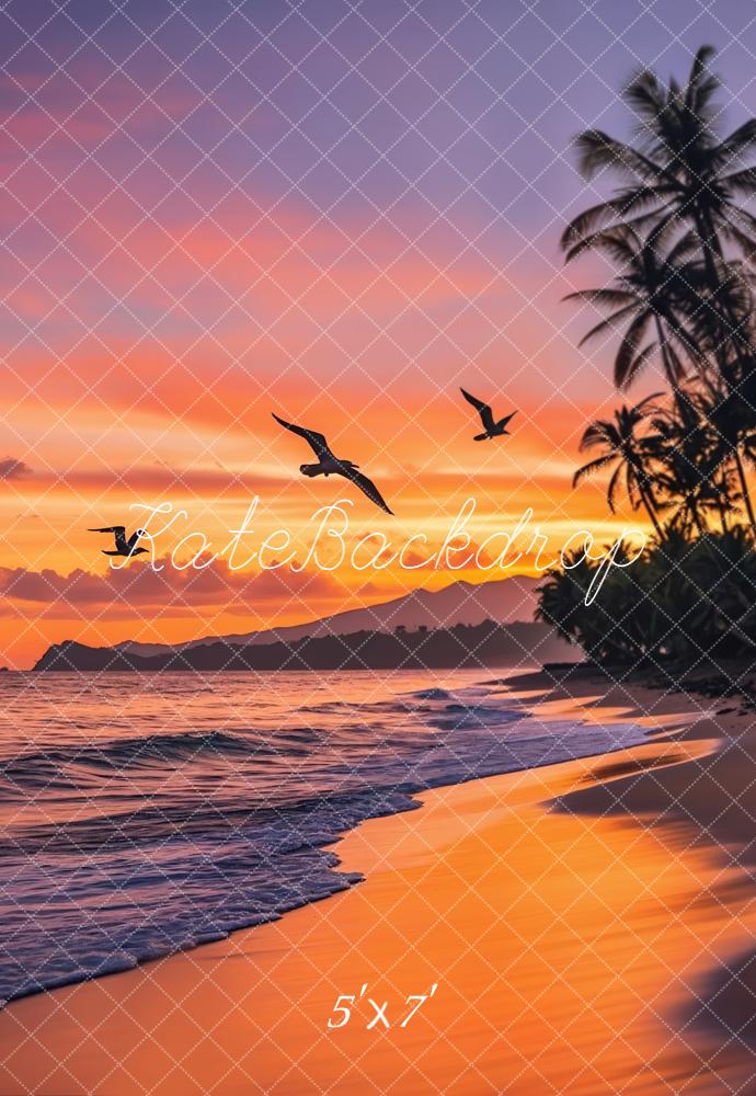 Kate Sunset Beach Birds Backdrop Designed by Chain Photography - Kate Backdrop AU