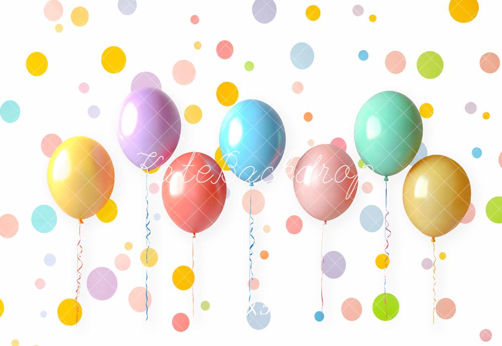 Kate Colourful Balloons Confetti Dots Backdrop Designed by Emetselch