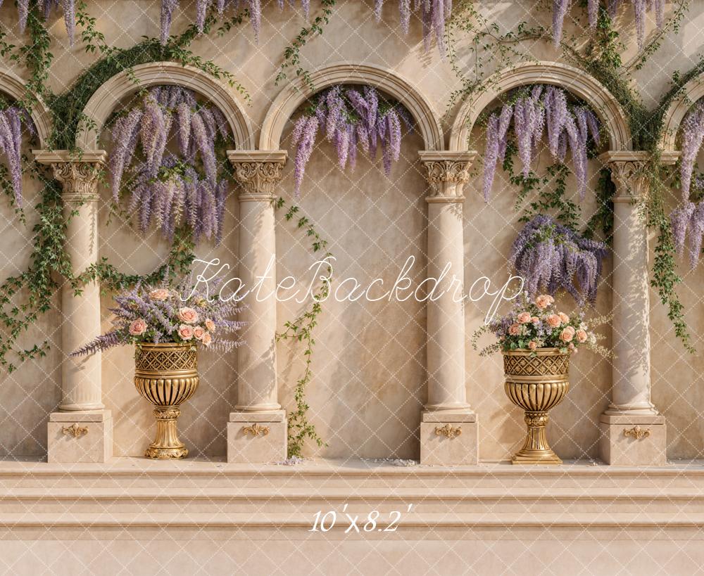Kate Classical Arches Wisteria Vines Backdrop Designed by Emetselch