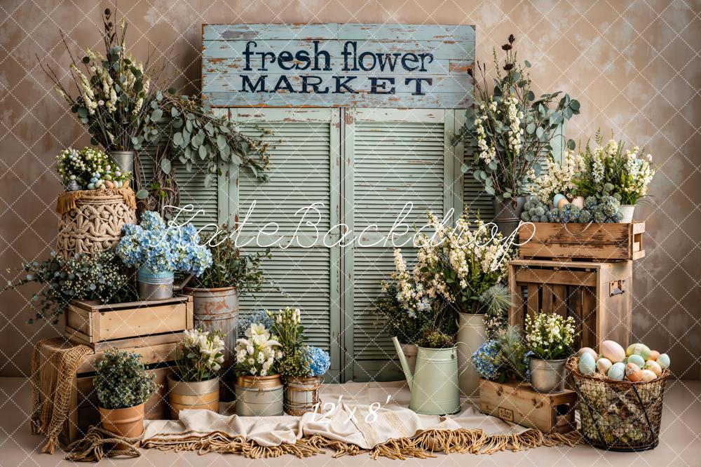 Kate Fresh Flower Market Easter Eggs Backdrop Designed by Emetselch