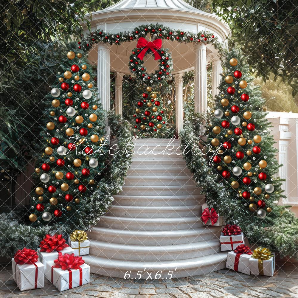 Kate Christmas Gazebo Wreath Baubles Backdrop Designed by Mini MakeBelieve - Kate Backdrop AU
