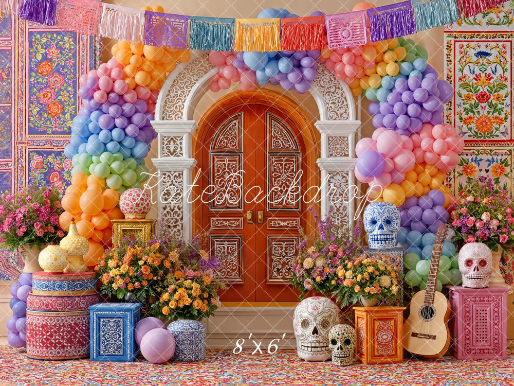 Kate Skulls Balloons Balloon Arch Backdrop Designed by Emetselch