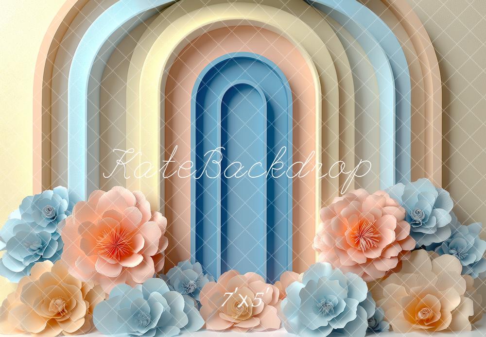 Kate Pastel Arch Layered Flowers Backdrop Designed by Mini MakeBelieve