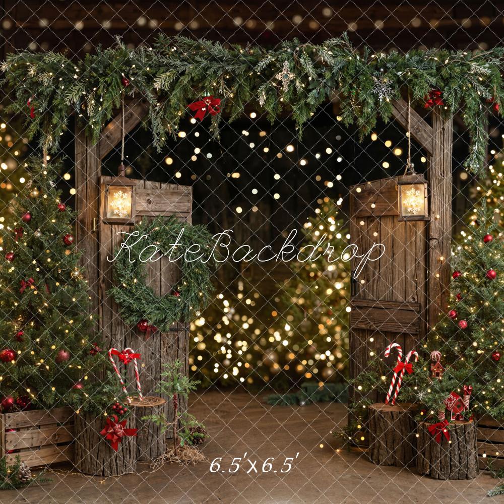 Kate Christmas Wooden Bokeh Trees Backdrop Designed by Emetselch