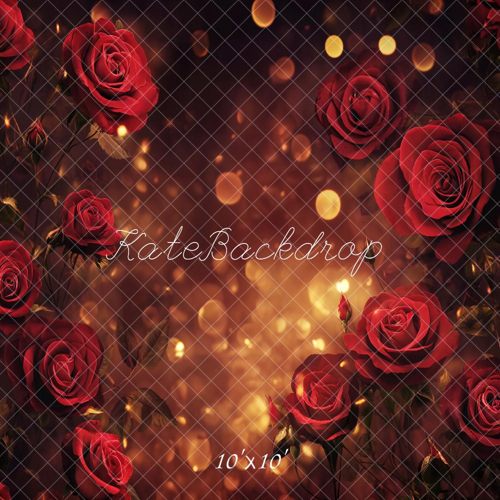 Kate Red Roses Bokeh Valentine's Day Backdrop Designed by Emetselch