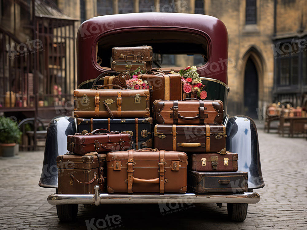Kate Vintage Car Suitcases Street Backdrop Designed by Chain - Kate Backdrop AU