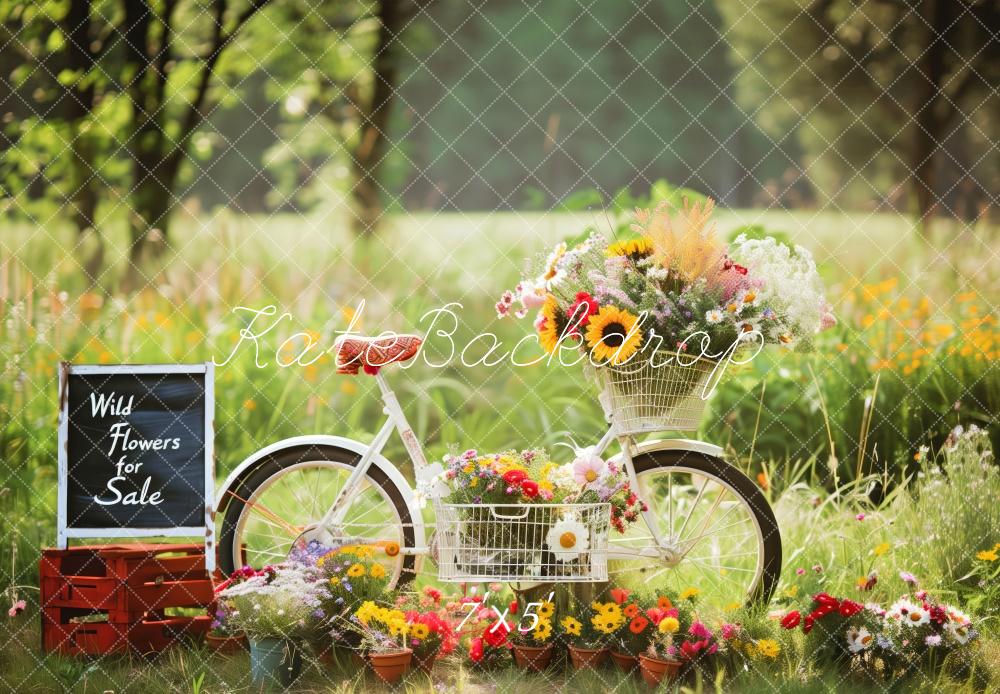 Kate Spring Bicycle Meadow Backdrop Designed by Patty Roberts