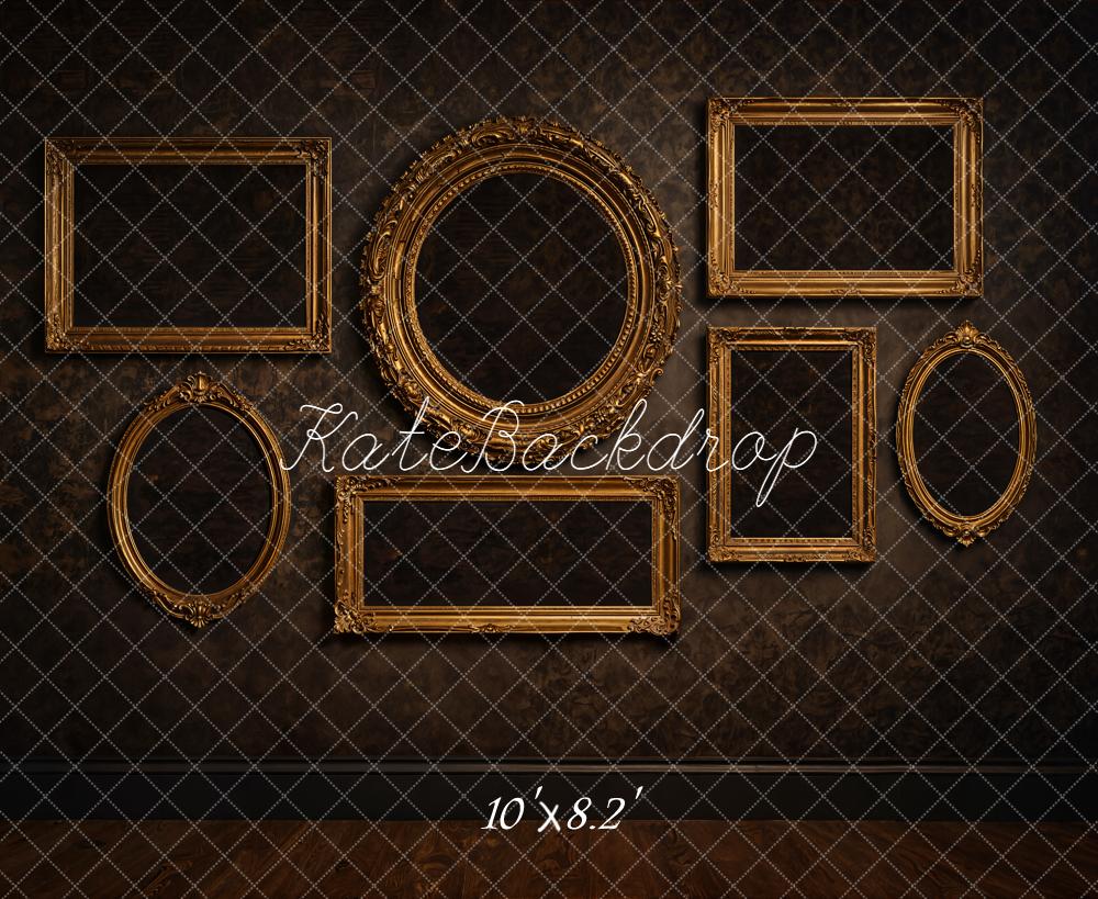 Kate Vintage Wall Gold Empty Frames Backdrop Designed by Emetselch