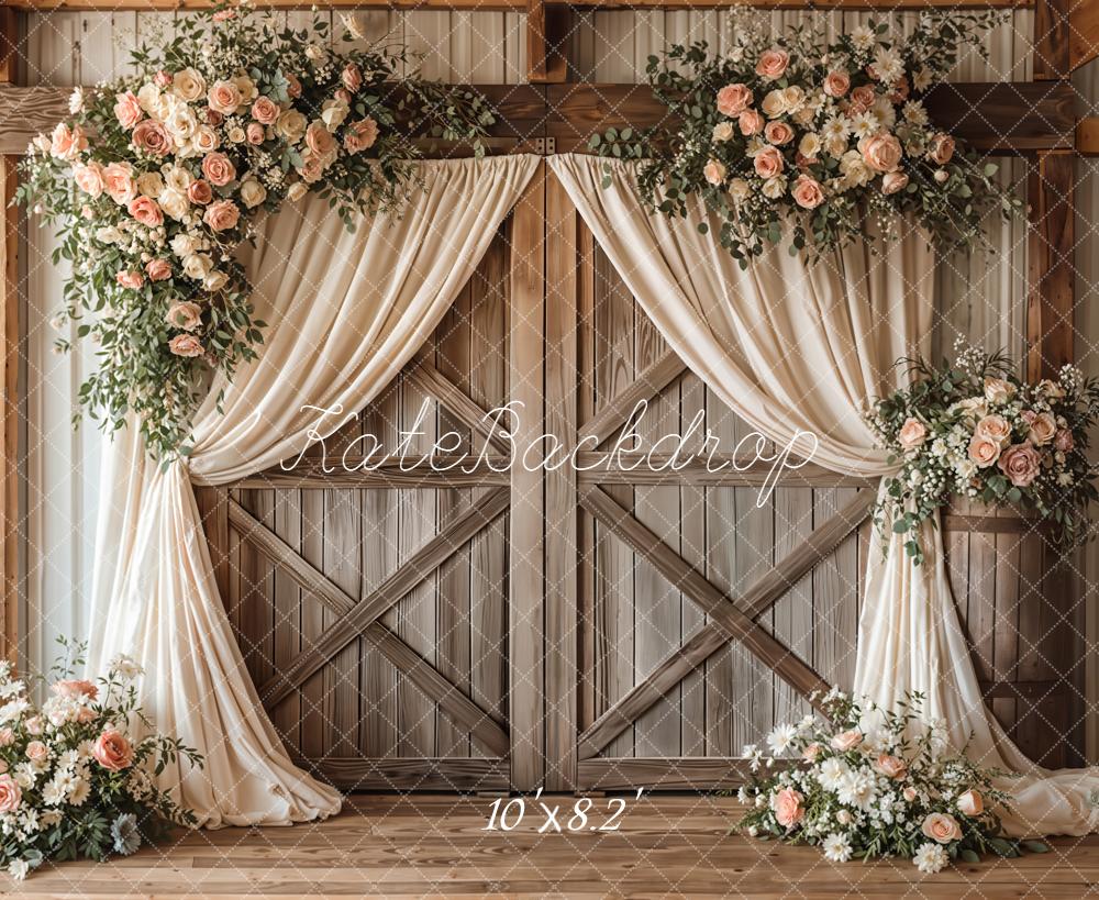 Kate Wedding Flower Barn Door Backdrop Designed by Emetselch