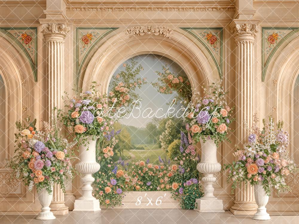Kate Flower Arch Classical Columns Backdrop Designed by Emetselch