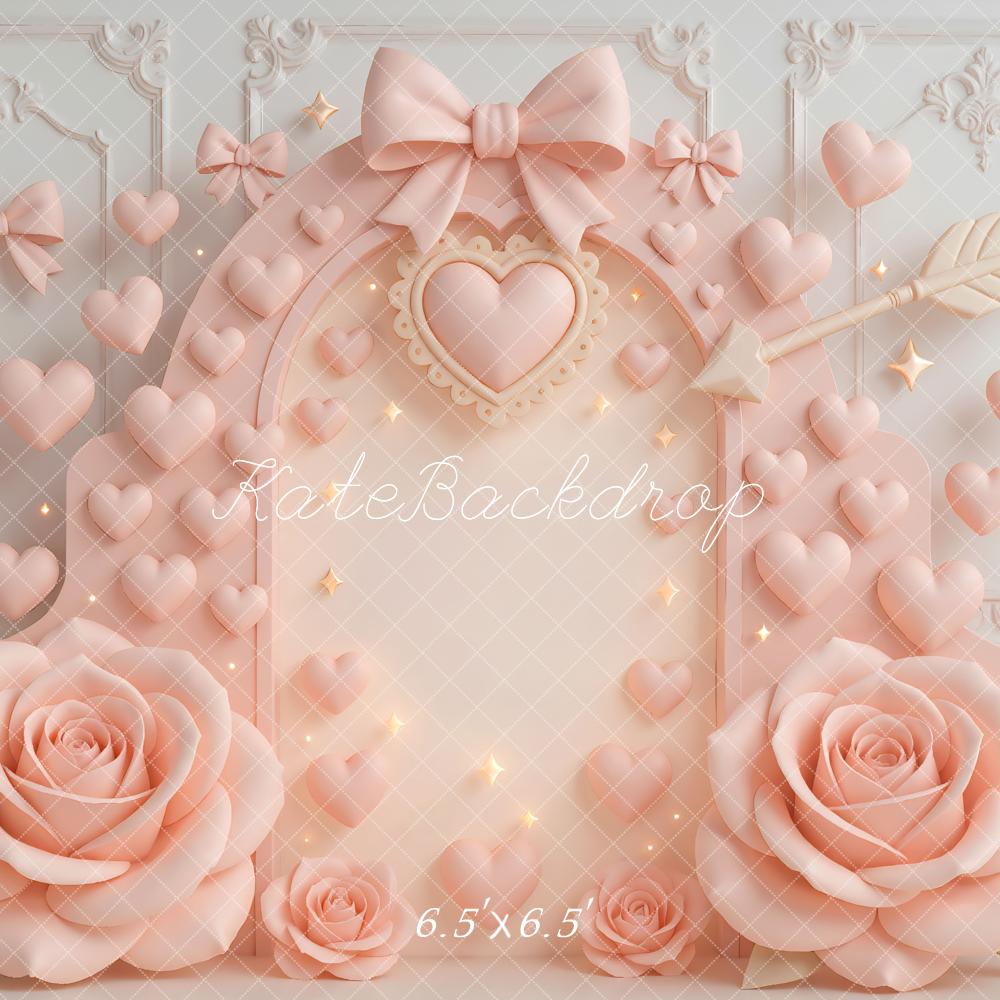 Kate Heart Roses Bow Backdrop Designed by Mini MakeBelieve