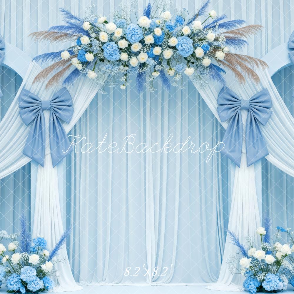 Kate Blue Wedding Bow Backdrop Designed by Patty Roberts