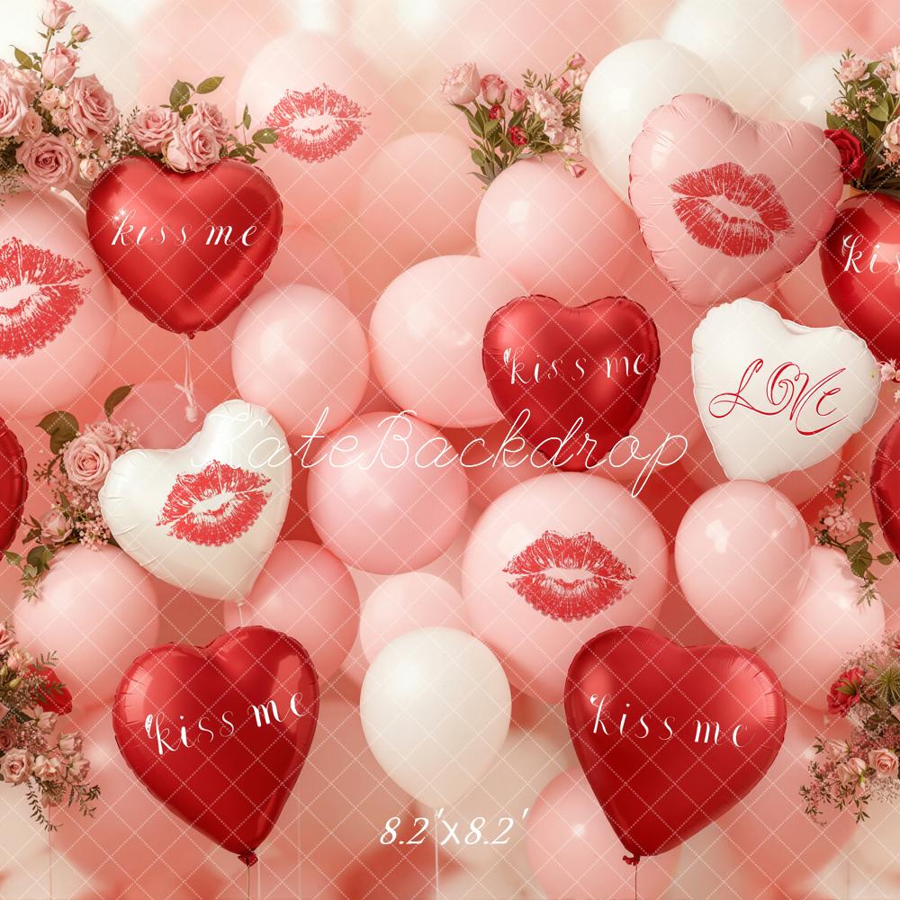 Kate Valentines Heart Balloons Lip Backdrop Designed by Emetselch