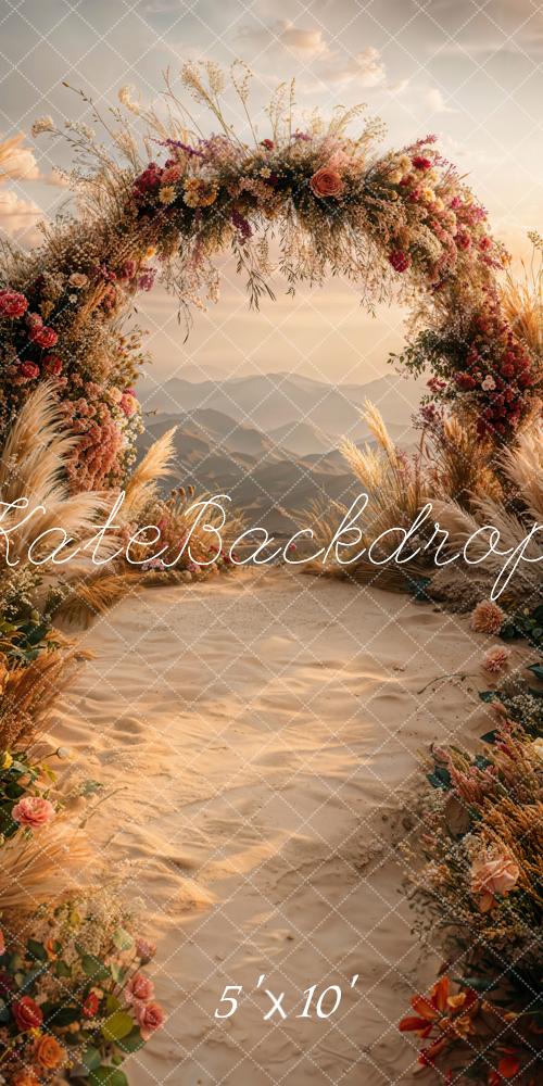 Kate Sweep Flower Arch Pampas Grass Backdrop Designed by Emetselch - Kate Backdrop AU