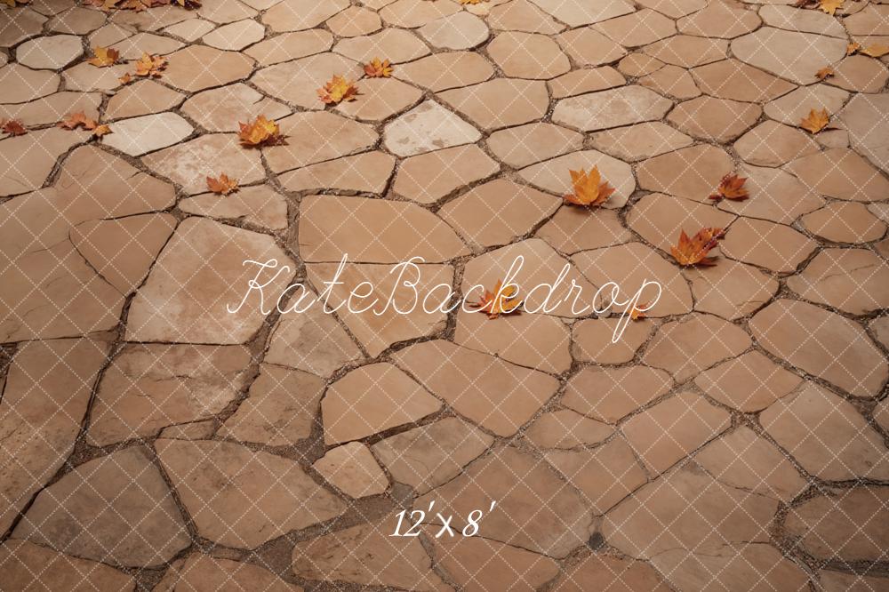 Kate Autumn Leaves Stone Fleece Backdrop Designed by Kate Image