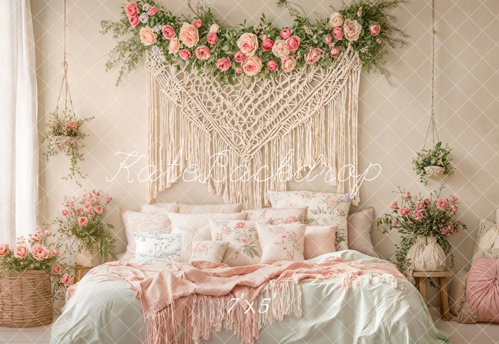 Kate Boho Macrame Flower Bed Backdrop Designed by Chain