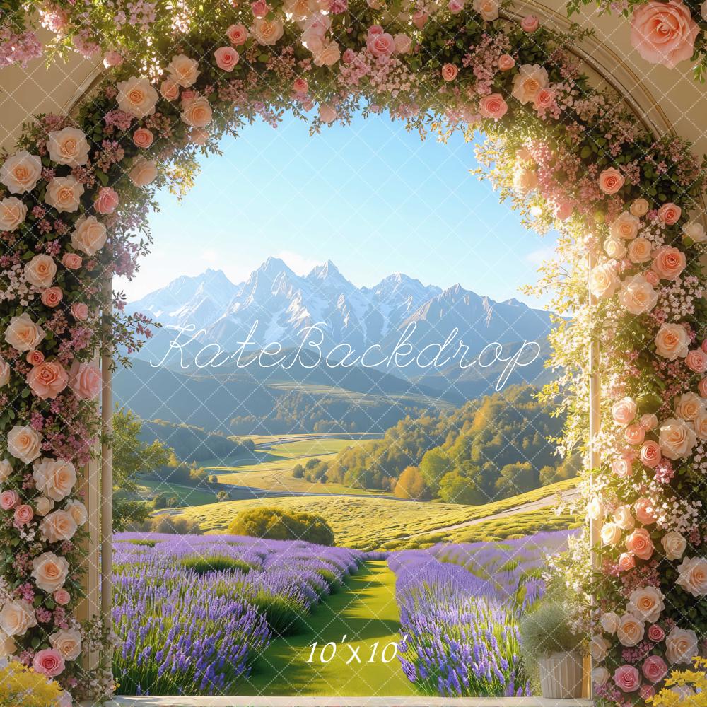 Kate Flower Arch Lavender Window Backdrop Designed by Mini MakeBelieve